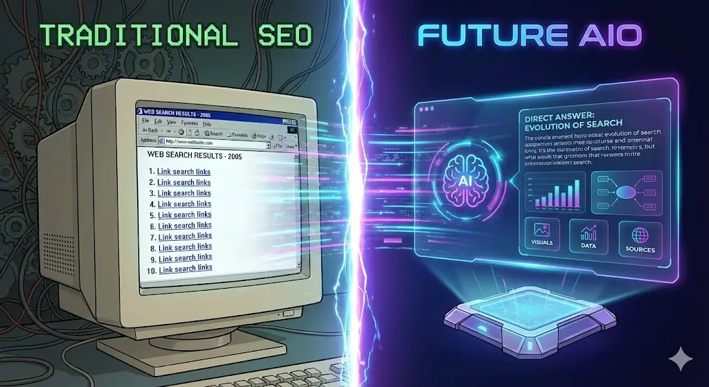 SEO vs. AIO: Γιατί η Google Δεν Είναι Πια Αρκετή και Πώς να Γίνετε η #1 Απάντηση στο AI.