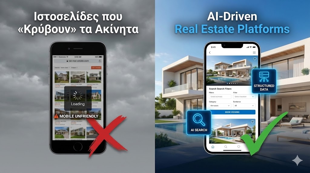 Μεσιτικά Γραφεία: Γιατί η Ιστοσελίδα σας δεν Φέρνει Αγοραστές (Και πώς το AI Web Design το Αλλάζει).