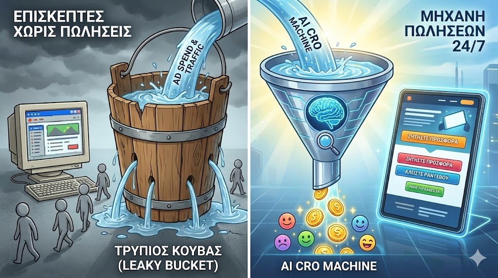 Έχετε Επισκέπτες αλλά Όχι Πωλήσεις; Πώς Μετατρέπουμε το Site σας από "Ψηφιακό Φυλλάδιο" σε Μηχανή Πωλήσεων.