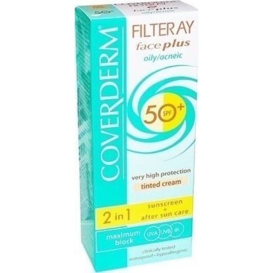 Coverderm Filteray Face Plus Tinted Cream Soft Brown Oily / Acneic Skin Spf50+ 50ml