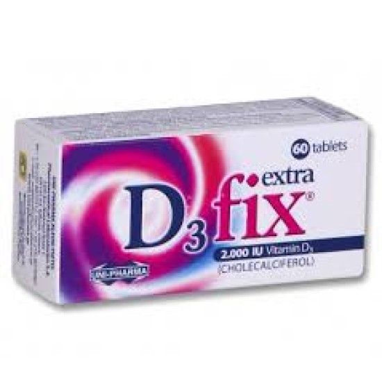 UNI-PHARMA D3 FIX EXTRA 2000IU, VITAMIN D3, 60 ΤΑΜΠΛΕΤΕΣ