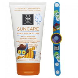 Apivita Suncare Kids Protection Face & Body Milk Spf 50 Apricot & Calendula 150ml & ΔΩΡΟ Φωτοευαίσθητο Παιδικό Βραχιόλι