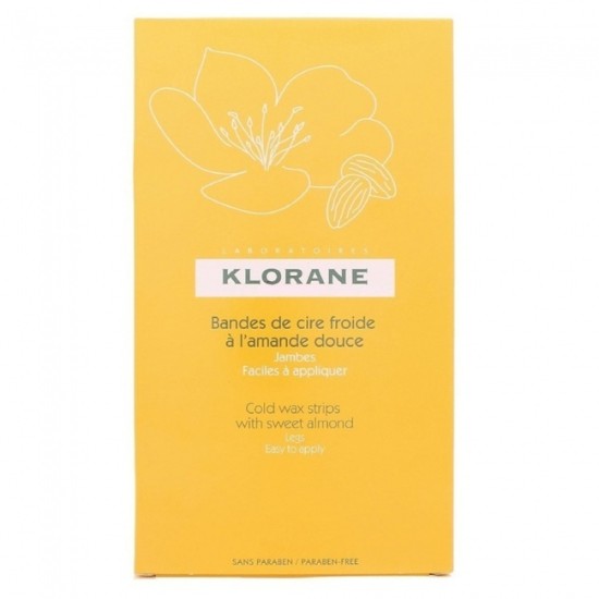 Klorane Body & Legs Hair Removal Cold Wax Strips With Sweet Almond 6τμχ