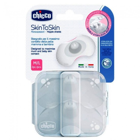 Chicco Skin To Skin Δίσκοι Στήθους Σιλικόνης M/L 2τμχ