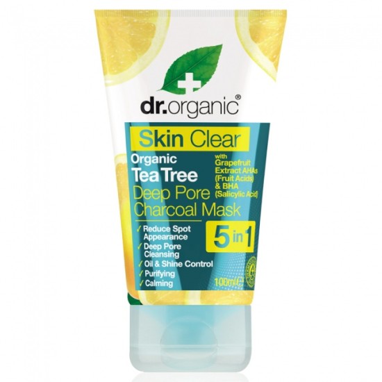 Dr.Organic Skin Clear 5 in 1 Deep Pore Charcoal Mask 100ml