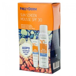 Frezyderm Promo Pack Sun Screen Mousse SPF30 150ml & ΔΩΡΟ Lip Balm SPF50 6ml