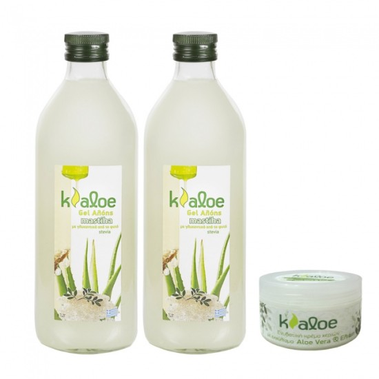 Kaloe Gel Αλόης Μαστίχα Χίου 1000ml 2 τεμάχια & ΔΩΡΟ Κρέμα Χεριών 100ml