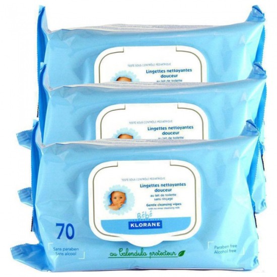 Klorane Lingettes Nettoyantes Douceur 70τμχ 2+1 ΔΩΡΟ