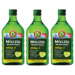 Moller's 3 (Τρία) Μουρουνέλαιο (Cod Liver Oil) Lemon Flavour 250ml