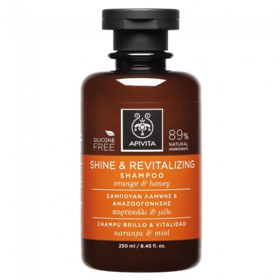 Apivita Shine & Revitalizing Shampoo με Πορτοκάλι & Μέλι 250ml