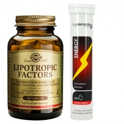 Solgar Lipotropic Factors 100 Tabs & ΔΩΡΟ My Elements Energy με Γεύση Φρούτων 20 Eff. Tabs