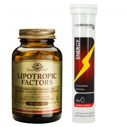 Solgar Lipotropic Factors 50 Tabs & ΔΩΡΟ My Elements Energy με Γεύση Φρούτων 20 Eff. Tabs