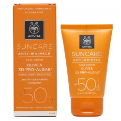 Apivita Suncare Anti-Wrinkle Face Cream Spf 50 Olive & 3D Pro-Algae 50ml