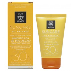 Apivita Suncare Oil Balance Light Texture Face Cream Spf 30 Immortelle & 3D Pro-Algae 50ml