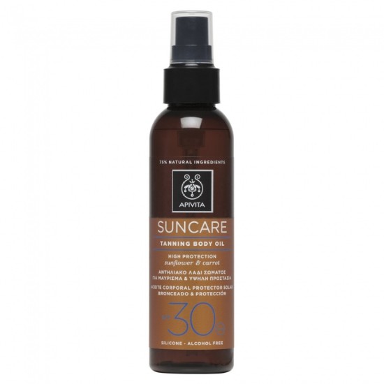 Apivita Suncare Tanning Body Oil Spf 30 Sunflower & Carrot 150ml