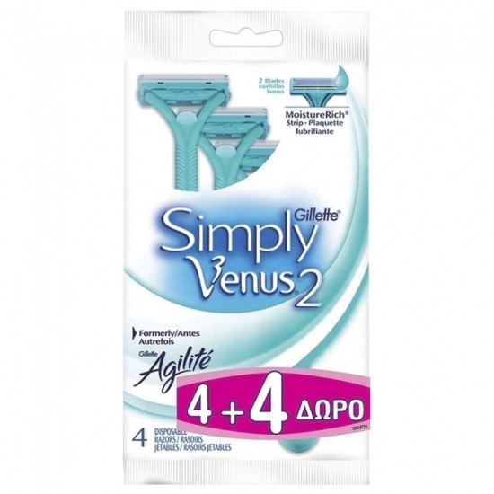 Gillette Venus Simply Μιάς Χρήσης  4+4 τεμ ΔΩΡΟ