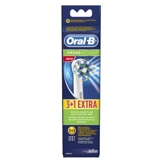 Oral B Ανταλλακτικά Cross Action 3+1τμχ ΔΩΡΟ