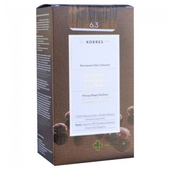 Korres Argan Oil Advanced Colorant N 6.3 Ξανθό Σκούρο Μελί