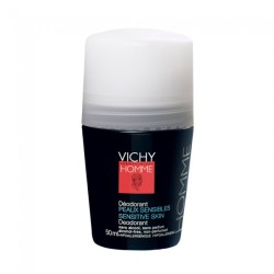 Vichy Homme Deo Bille Anti-Transpirant Peaux Sensibles Roll On 48h 50ml