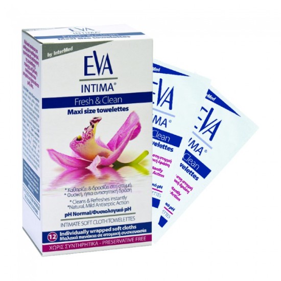 Eva Intima Fresh And Clean Μαντηλάκια 12 Τεμ