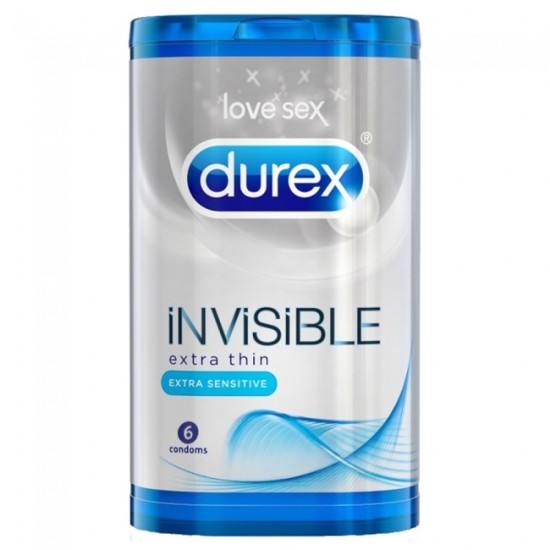 Durex Invisible Extra Thin Extra Sensitive 6 τεμάχια