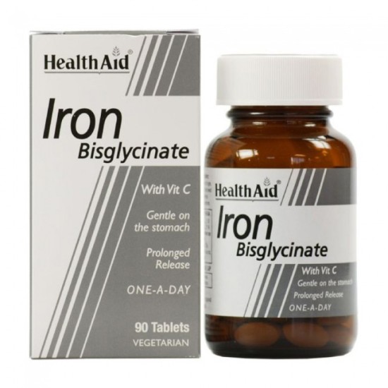 Health Aid Iron Bisglycinate (Iron With Vitamin C) Tablets 30