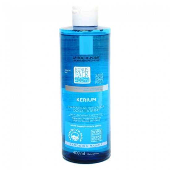 La Roche Posay Kerium Extra Gentle Physiological Gel Shampoo Κανονικά Μαλλιά Bonus Pack 400ml