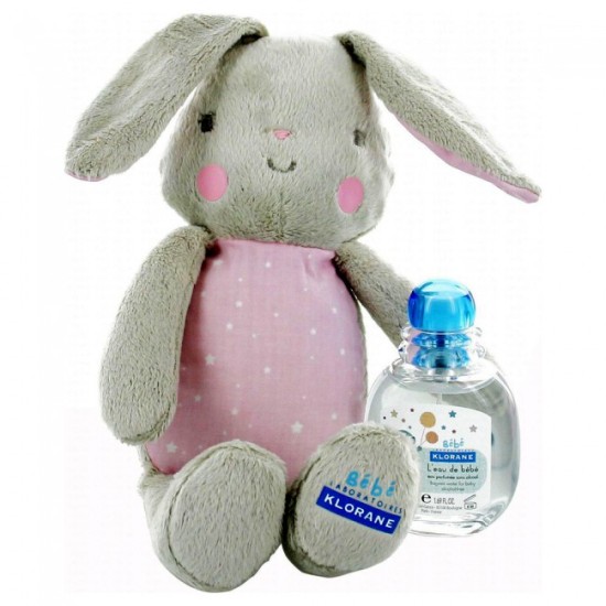 Klorane L'Eau De Bebe Coffret Lapin Fille 50ml & ΔΩΡΟ Λούτρινο Κουνελάκι