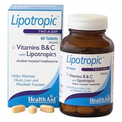 Health Aid Lipotropic With Vitamins B & C And Lipotropics 60 Vegan Tablets