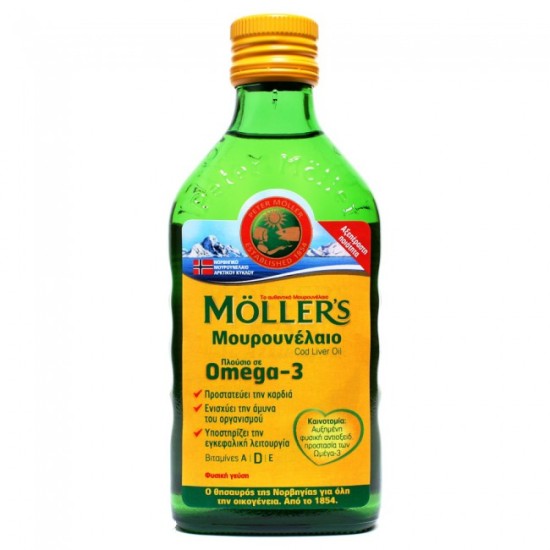 Moller's Μουρουνέλαιο (Cod Liver Oil) Natural Flavour 250ml