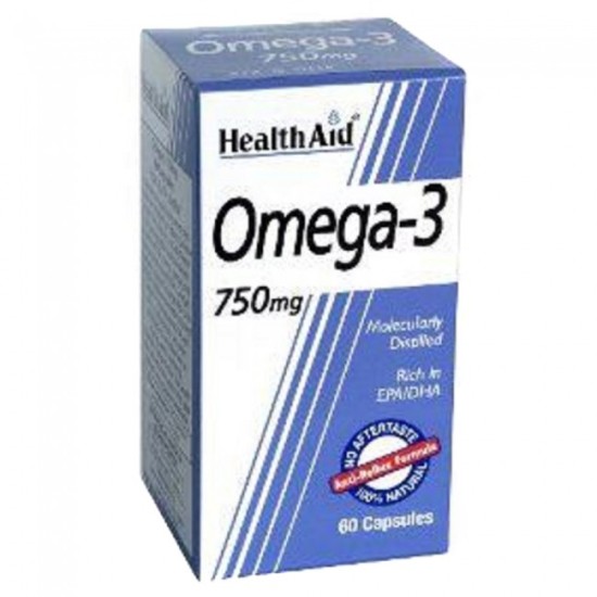 Health Aid Omega 3 750mg (Epa 425mg DHA 325mg) Capsules 60