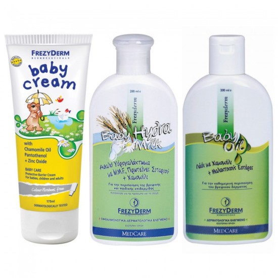 Frezyderm Πακέτο Baby Cream 175ml + Baby Hydra Milk 200ml + Baby Oil 200ml