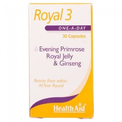 Health Aid Royal +3 (Royal Jelly + E.P.O. + Korean Ginseng) Capsules 30