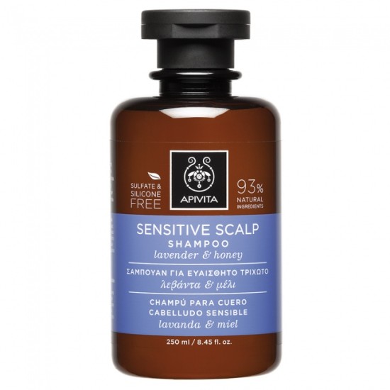 Apivita Sensitive Scalp Shampoo Με Λεβαντα & Μελι 250ml