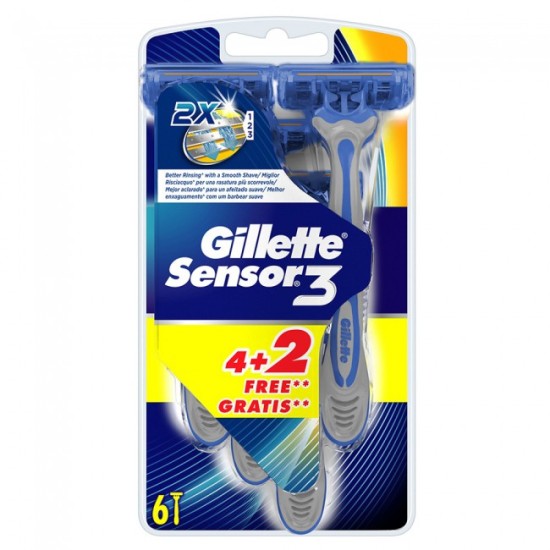 Gillette Sensor 3  4τμχ + 2τχμ ΔΩΡΟ