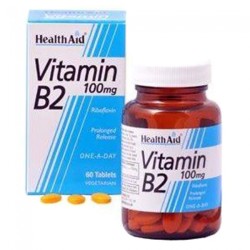 Health Aid Vitamin B2 (Riboflavin) 100mg Tablets 60