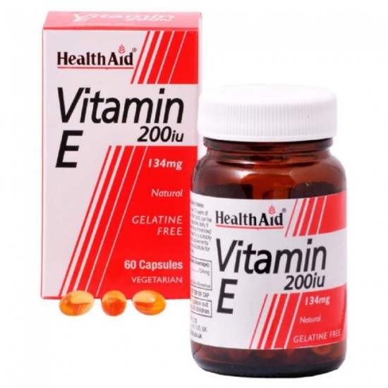 Health Aid Vitamin E 200iu Natural Vegetarian Capsules 60